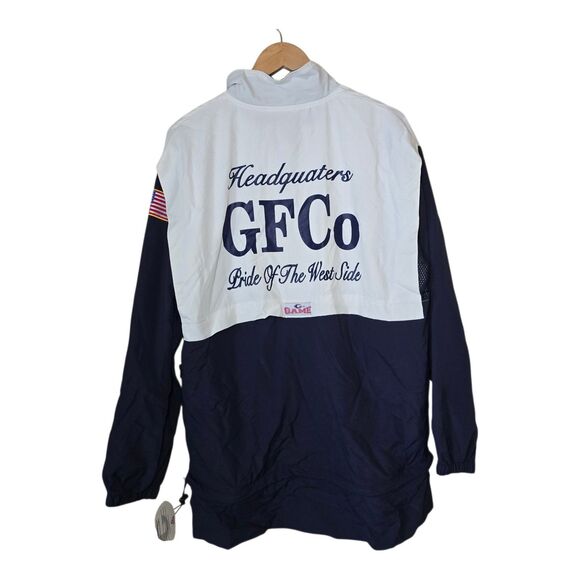 Game Sportswear Glenwood H&L Co Fire Dept Windbreaker Jacket Navy White Medium - Picture 3 of 13